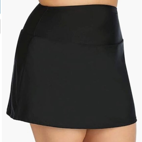 Island Escape Plus Size Swim Skirt Black Size 16W 8369 - Picture 1 of 2